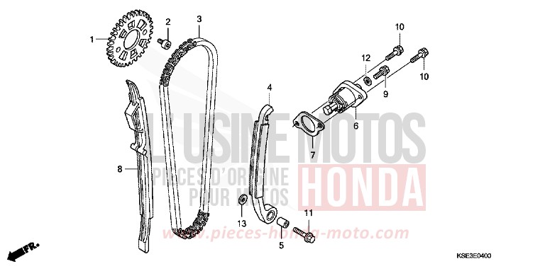 NOCKENWELLENKETTE/SPANNVORRICHTUNG von CRF150R "Big Wheels" EXTREME RED (R292) von 2008